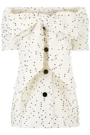 Nina Ricci Off-shoulder tweed jacket