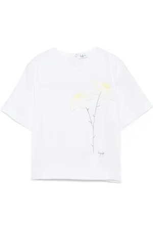 Il gufo Floral-appliqué T-shirt