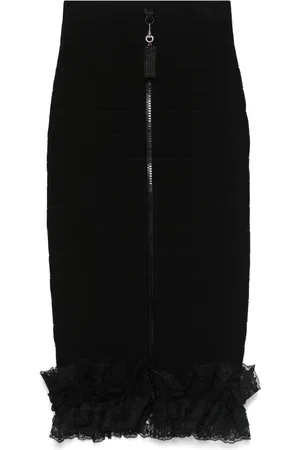 Self-Portrait X Christopher Kane ruffle knit midi skirt