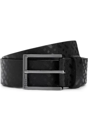 HUGO BOSS Monogram-emed leather belt