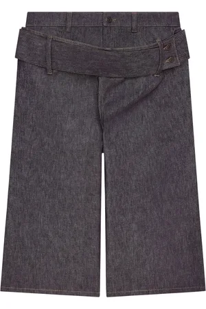 Courrèges Double-belted denim shorts