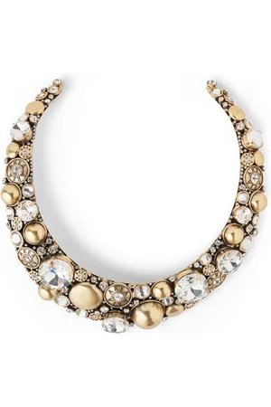 AREA Crystal button cluster choker