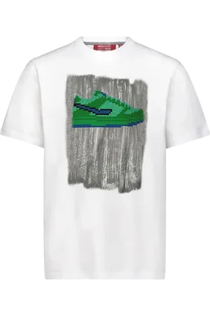MOSTLY HEARD RARELY SEEN Green sneaker 8-bit appliqué cotton t-shirt