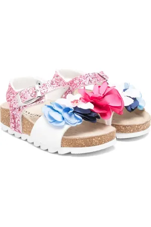 MONNALISA Floral-appliqué sandals