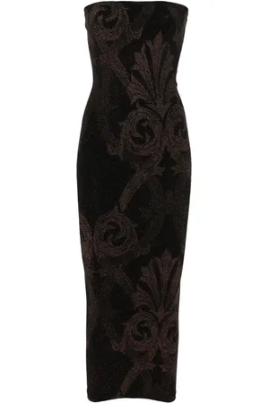 Wolford X ETRO floral-jacquard metallic midi dress