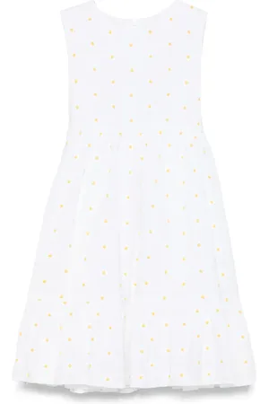 Il gufo Floral-embroidery dress