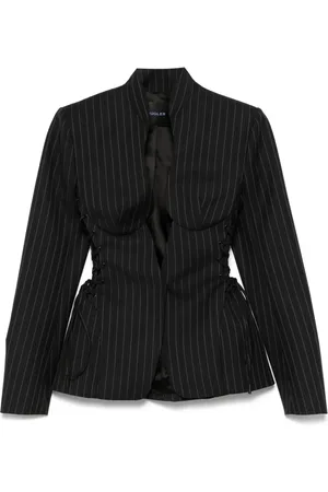 MUGLER Pinstripe sculptural jacket