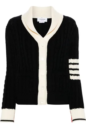 Thom Browne 4-Bar cable-knit cardigan