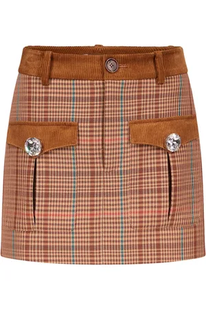 AREA Checked mini skirt