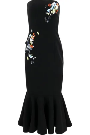 Cinq A Sept Juniper floral-appliqu?? midi dress