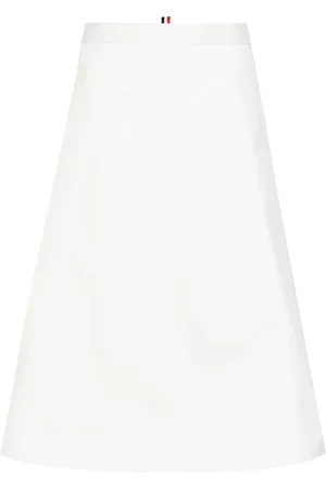 Thom Browne A-line cotton midi skirt