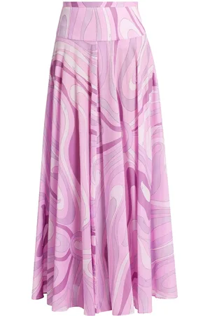 Puccini Marmo-print maxi skirt