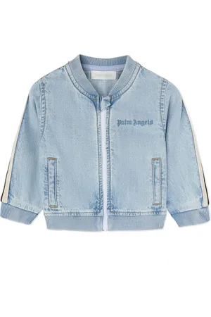 Palm Angels Logo-embroidered chambray jacket