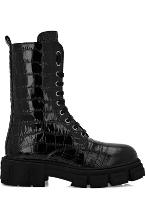 Philipp Plein Croc-effect leather boots