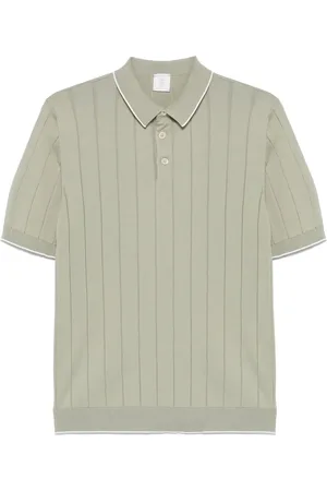 ELEVENTY Ribbed-knit polo shirt