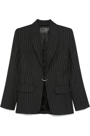 MUGLER Pinstripe pierced blazer