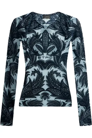 Etro Flocked tulle top