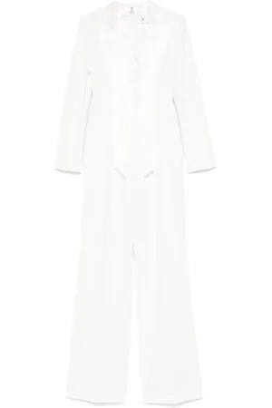 Elisabetta Franchi Satin-lapels tuxedo jumpsuit