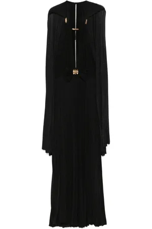 Elisabetta Franchi Lurex cape gown