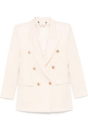 Elisabetta Franchi Contrasting-stitching virgin-wool blazer