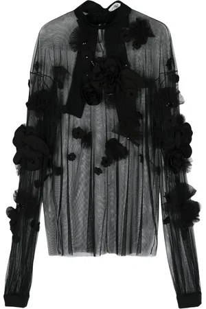Viktor & Rolf Floral-embroidery long-sleeve blouse