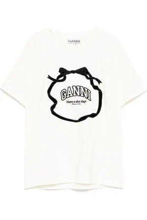 Ganni Embroidered logo T-shirt