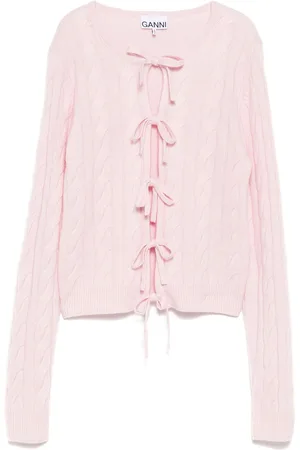 Ganni Lace-up fastening cardigan