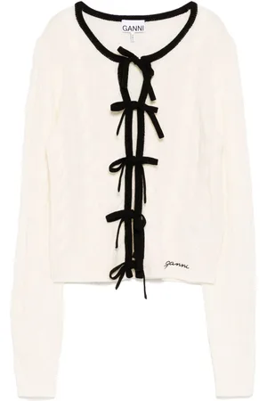 Ganni Lace-up fastening cardigan