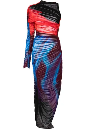 MUGLER Asymmetrical pierced dress