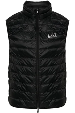 EA7 Logo-print padded gilet