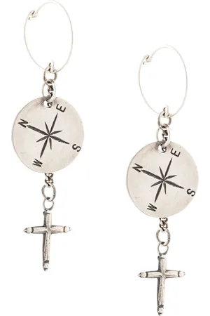 WERKSTATT:MÜNCHEN Medium cross-pendant earrings