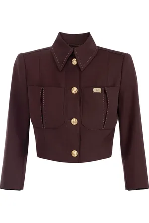 Elisabetta Franchi Contrast-stitching wool jacket