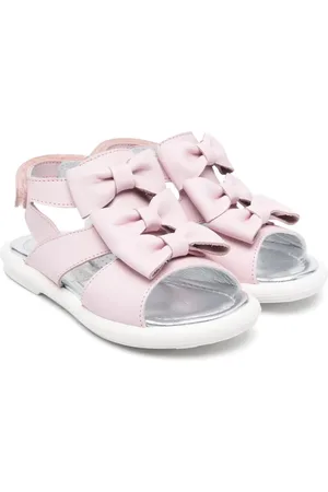 MONNALISA Bow-detail patent leather sandals