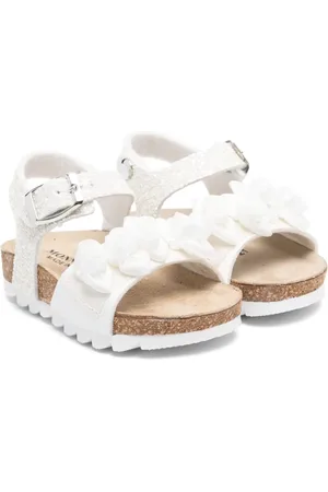 MONNALISA Rose-appliqué sandals