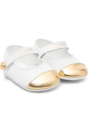 Balmain Leather crib shoes
