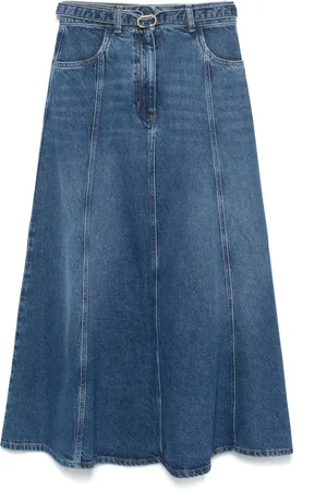 Twin-Set Oval T-belt denim maxi skirt
