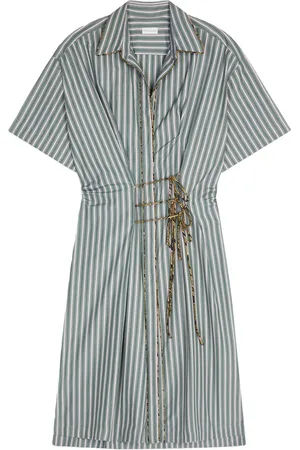 DRIES VAN NOTEN Striped cotton dress
