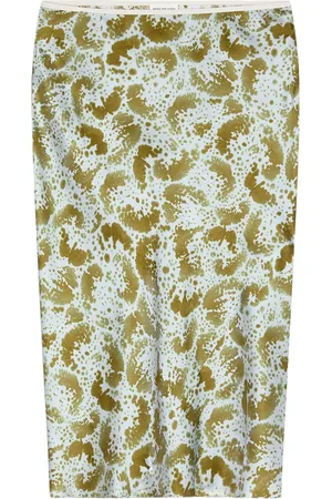 DRIES VAN NOTEN Printed silk midi skirt