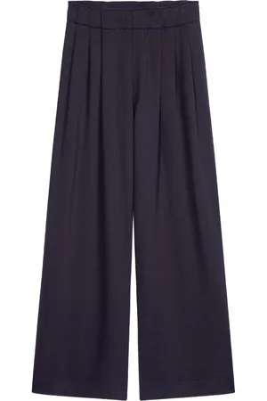 DRIES VAN NOTEN Wide-leg pleated cotton trousers