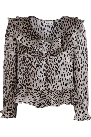 RIXO London Animal-print silk blouse