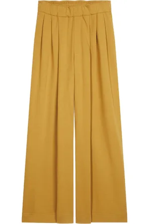 DRIES VAN NOTEN Wide-leg pleated cotton trousers