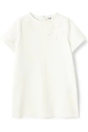 Il gufo Floral-embroidery dress
