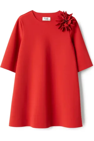 Il gufo Floral-appliqué dress