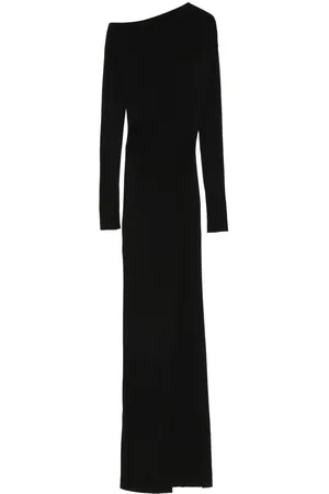 AYA MUSE Asymmetric fine-knit midi dress