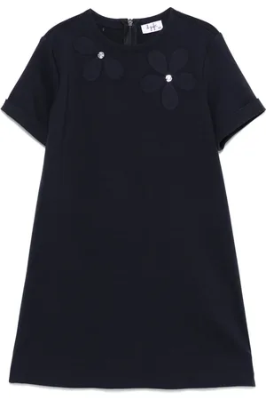 Il gufo Floral-appliqué dress