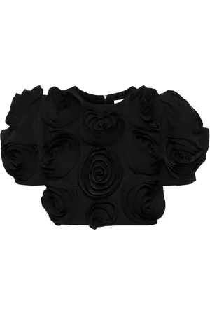 Viktor & Rolf Rose-appliqué cropped top