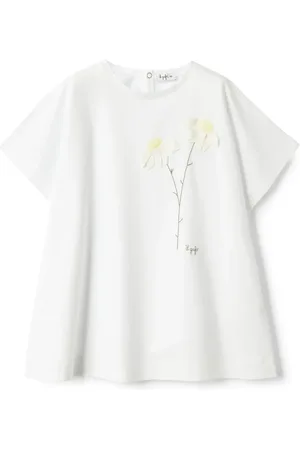 Il gufo Floral-embroidery dress