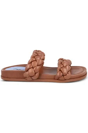 Blue Bird Braided leather slides