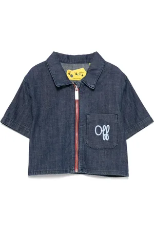OFF-WHITE Logo-embroidered denim shirt