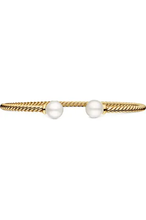 David Yurman 18kt yellow gold Solari Cablespira diamond bracelet (2.6mm)